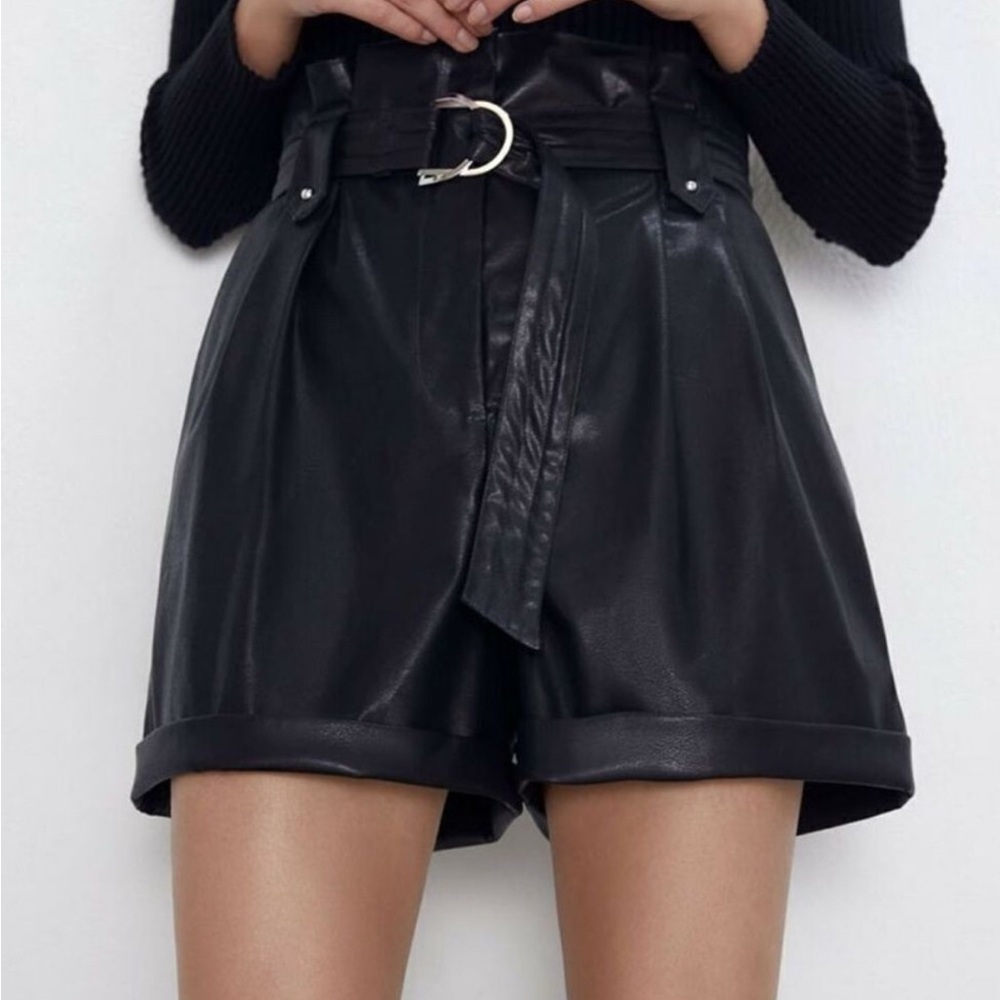Zara faux leather shorts